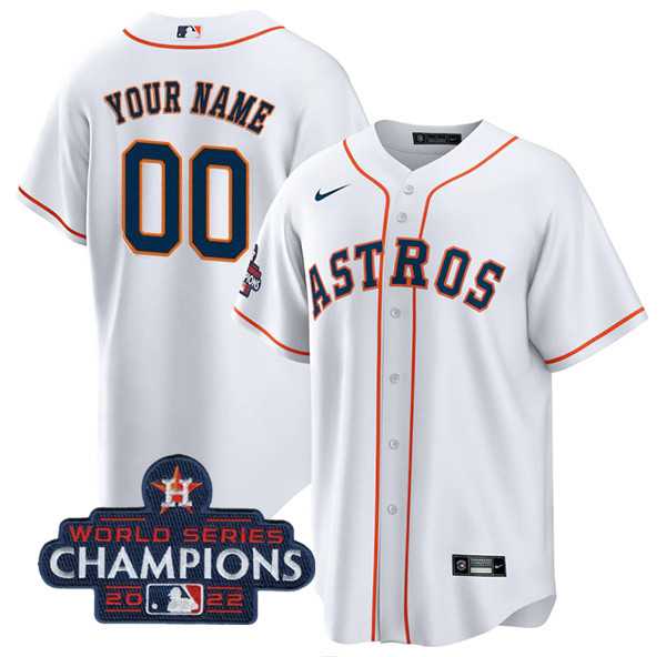 Mens Houston Astros Active Player Custom White 2022 World Series Champions Cool Base Stitched Baseball Jersey